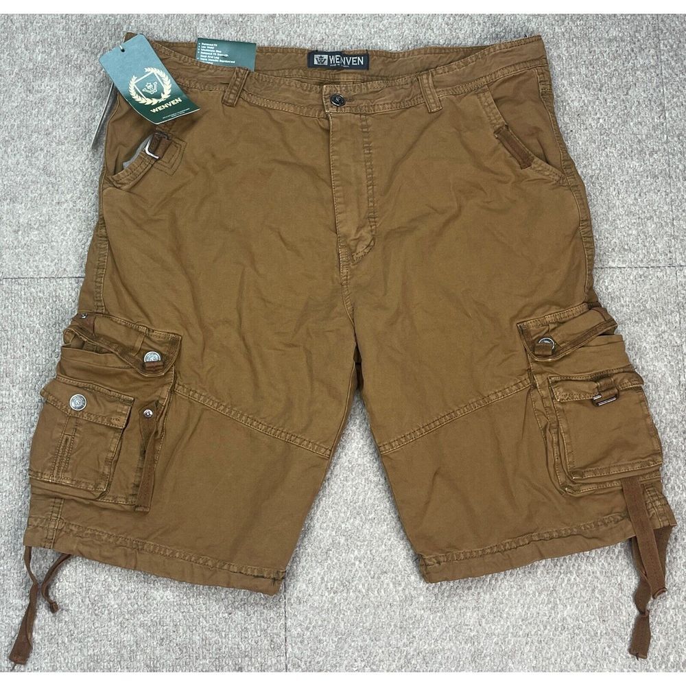 Wenven Men's Rust Cotton Twill Cargo‎ Shorts Size 40
